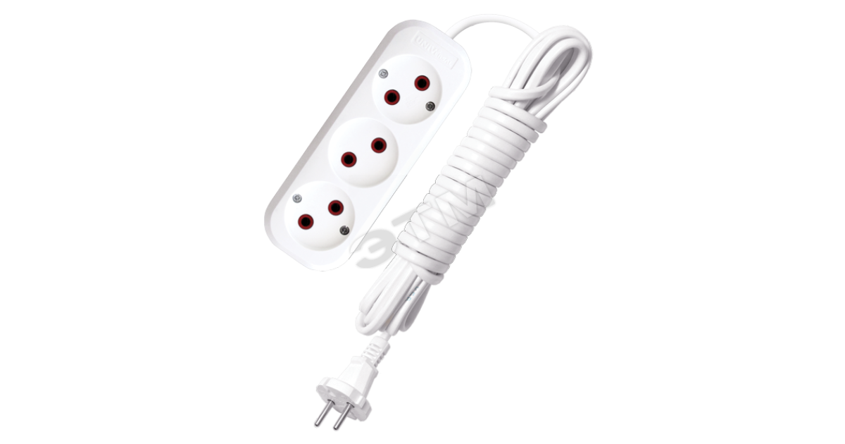 Купить Удлинитель бытовой 3х5м без заземления 6А У6-639 ШВВП 2х0.75 9631934 УНИВЕРСАЛ оптом в Москве