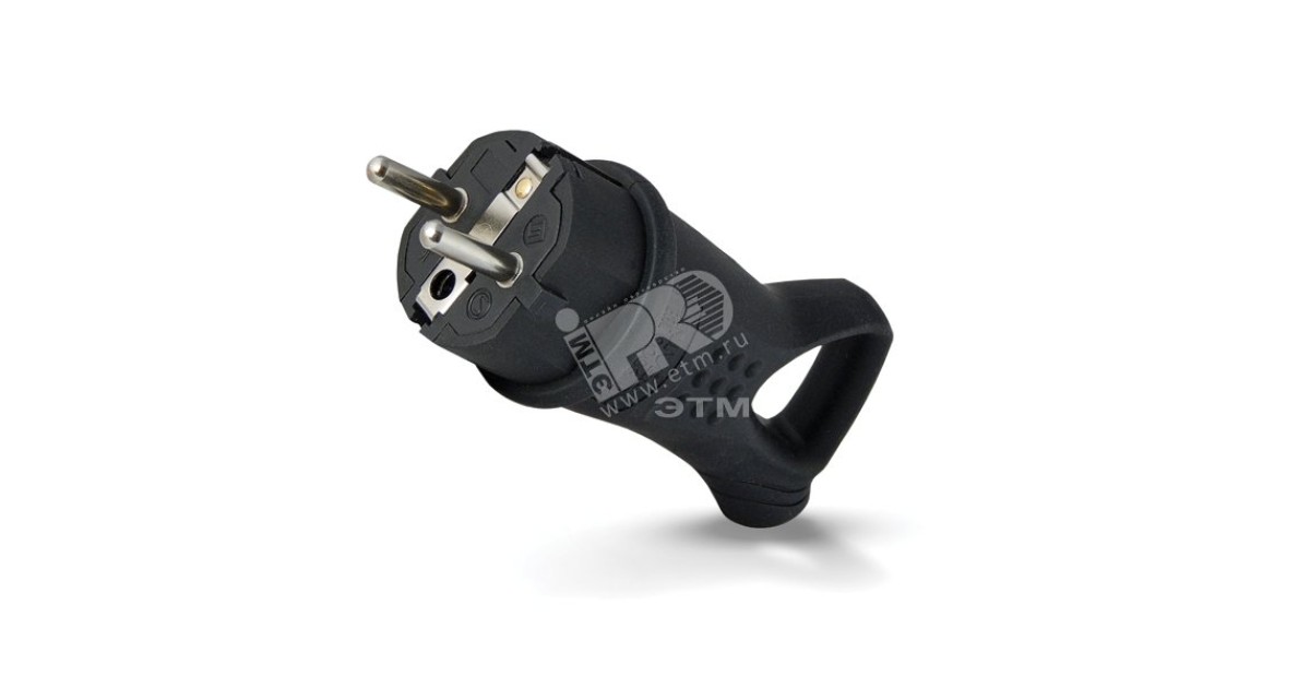 Купить Вилка угловая однофазная с ушком (каучук) 0003 УНИВЕРСАЛ оптом в Москве