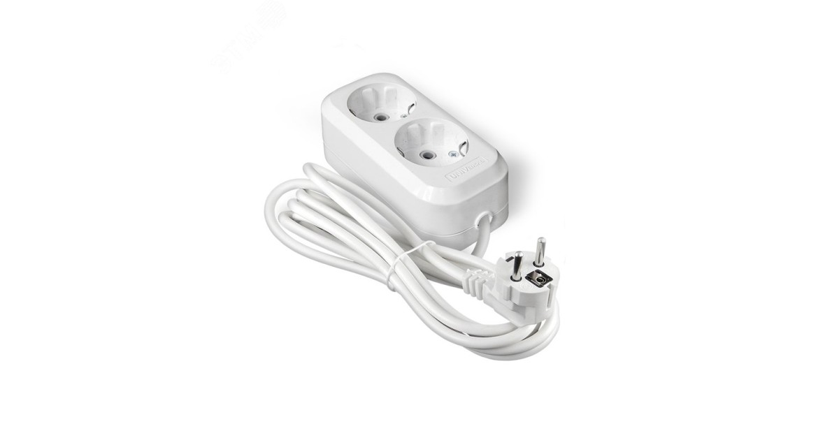 Купить Удлинитель Е-302А ПВС 3*1,5 ,2 гнезда, с заземлением, 5м (еврослот) 1719 УНИВЕРСАЛ оптом в Москве