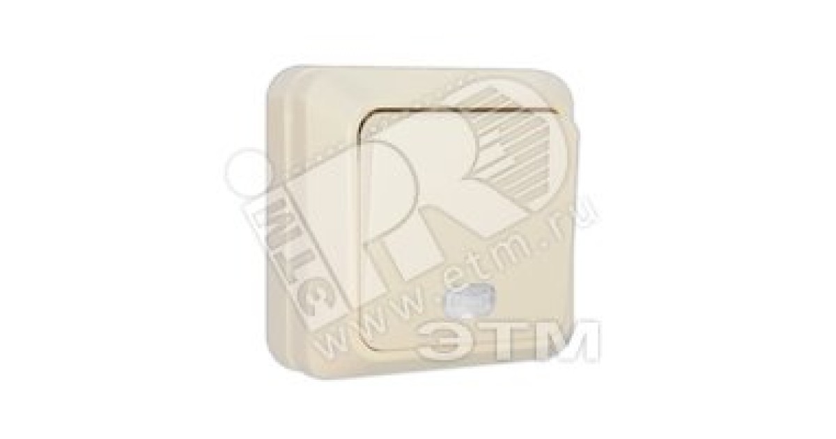 Купить Олимп Выключатель одноклавишный наружный 10А с индикацией бежевый Б-О0121 УНИВЕРСАЛ оптом в Москве