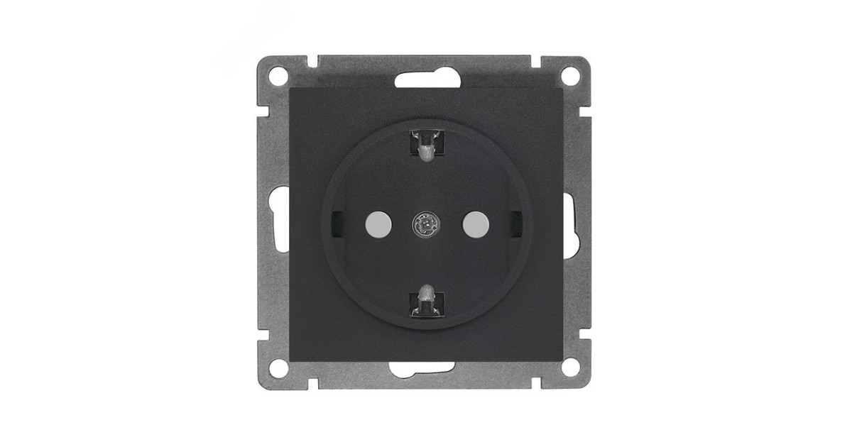Купить Розетка одноместная UNIVersal серия Афина с/з, з/ш, с/у, 16А, 220В, графит (еврослот), механизм A0049-Gr УНИВЕРСАЛ оптом в Москве