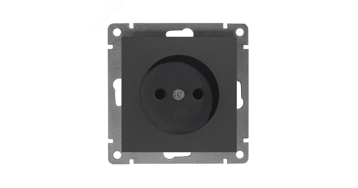 Купить Розетка одноместная UNIVersal серия Афина б/з, с/у, 16А, 220В, графит (еврослот), механизм A0022-Gr УНИВЕРСАЛ оптом в Москве
