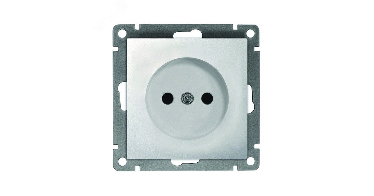 Купить Розетка одноместная UNIVersal серия Афина б/з, с/у, 16А, 220В, серебро (еврослот), механизм A0022-S УНИВЕРСАЛ оптом в Москве