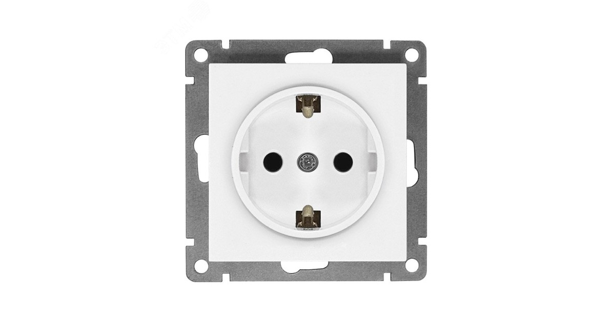 Купить Розетка одноместная UNIVersal серия Афинас/з, с/у, 16А, 220В, белая (еврослот), механизм A0028 УНИВЕРСАЛ оптом в Москве