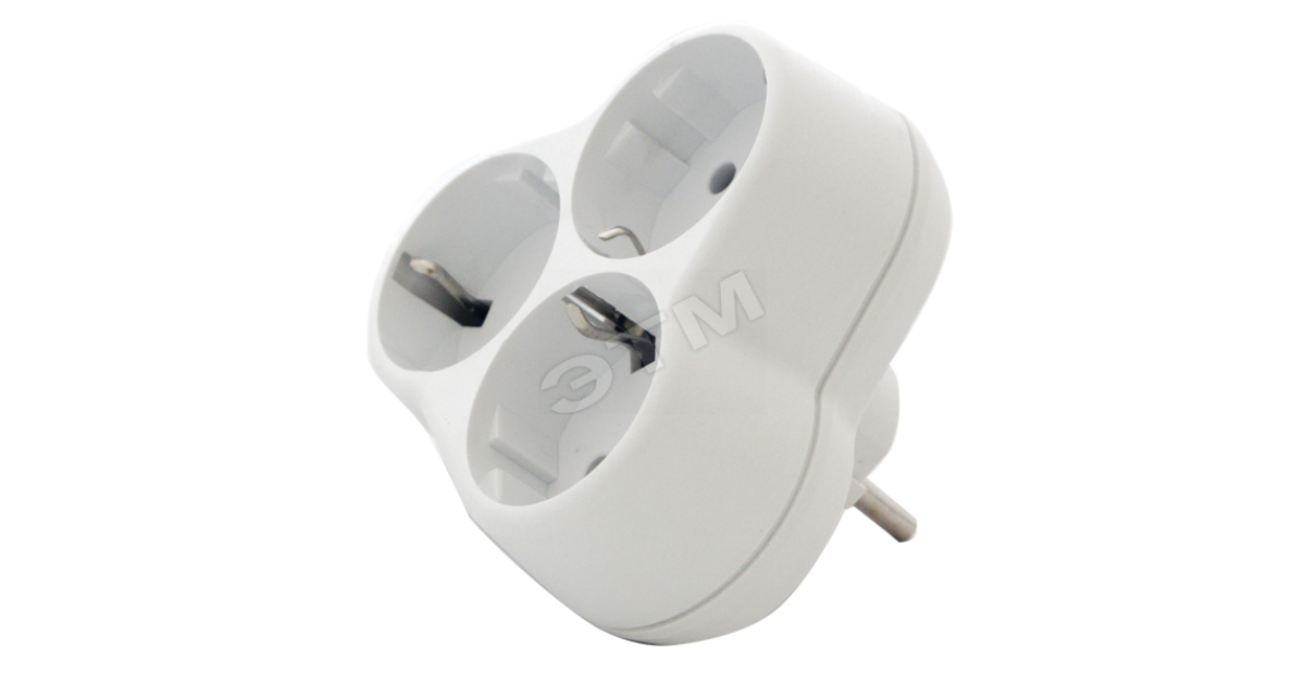 Купить Тройник на 3 гнезда с заземлением круглый 16А АК303 УНИВЕРСАЛ оптом в Москве