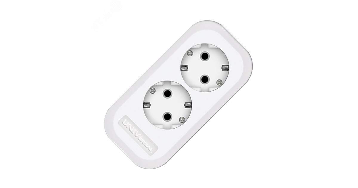 Купить Колодка 2 гнезда с заземлением ABS-пластик E302 УНИВЕРСАЛ оптом в Москве