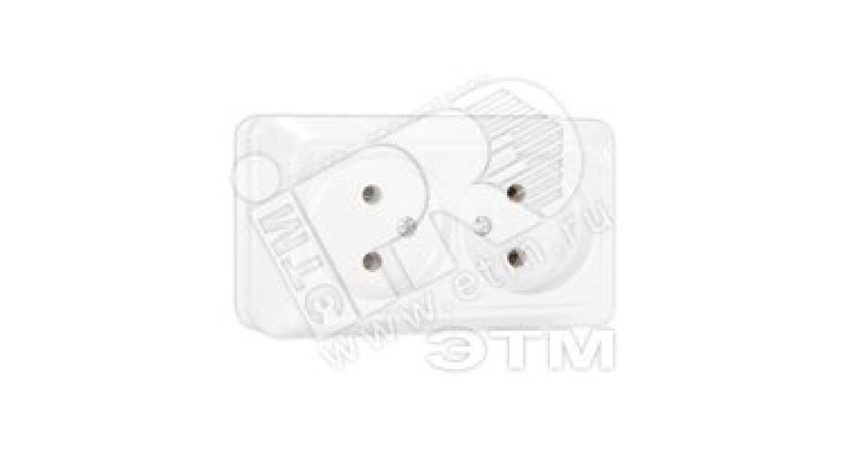 Купить Олимп Розетка двойная без заземления белая наружная О0102 УНИВЕРСАЛ оптом в Москве
