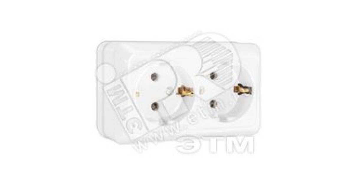 Купить Олимп Розетка двойная с заземлением белая наружная О0128 УНИВЕРСАЛ оптом в Москве