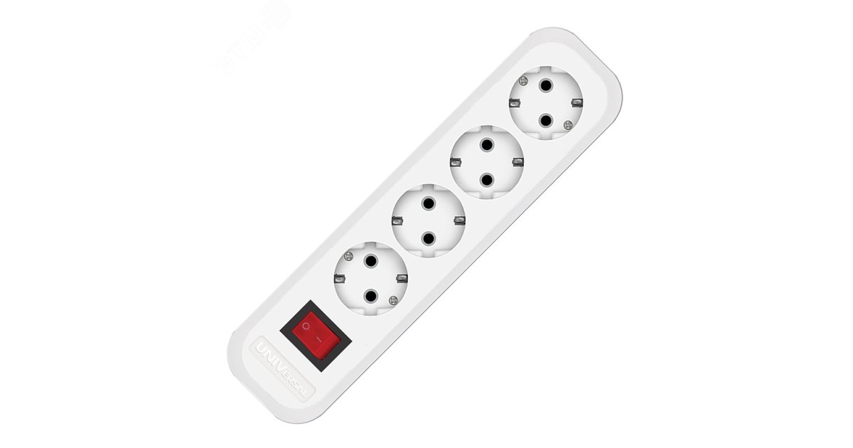 Купить Колодка удлинителя 4 поста с выключателем с заземлением S304 УНИВЕРСАЛ оптом в Москве