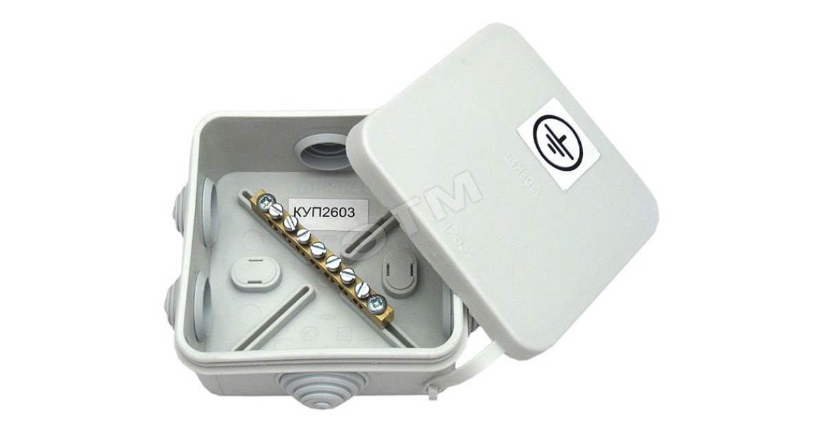 Купить Коробка распределительная ОП 100х100х50мм IP55 для уравн. потенциалов КУП2604-И HEGEL оптом в Москве