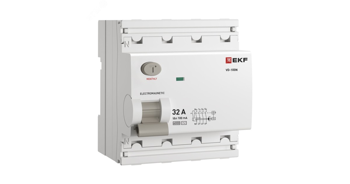 Купить Выключатель дифференциального тока ВД-100N 4P 32А 100мА тип AC эл-мех 6кА PROXIMA EKF EKF оптом в Москве