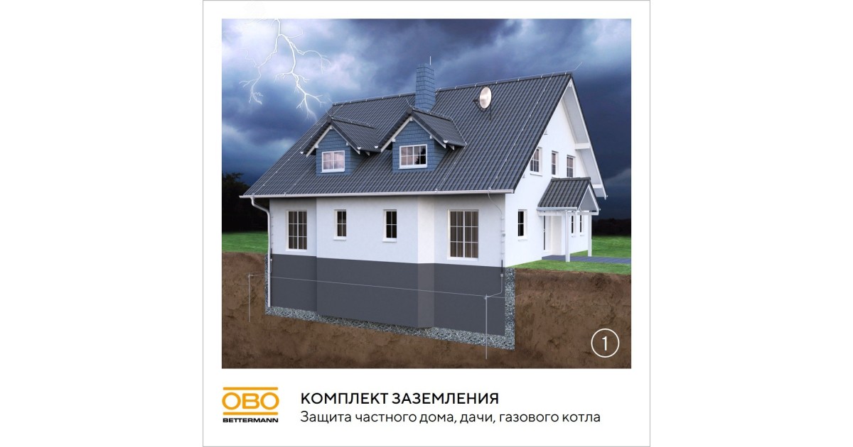 Купить Комплект заземления верт. без муфт d20мм дл.6м (4х1.5м) OBO 5000756 OBO Bettermann оптом в Москве