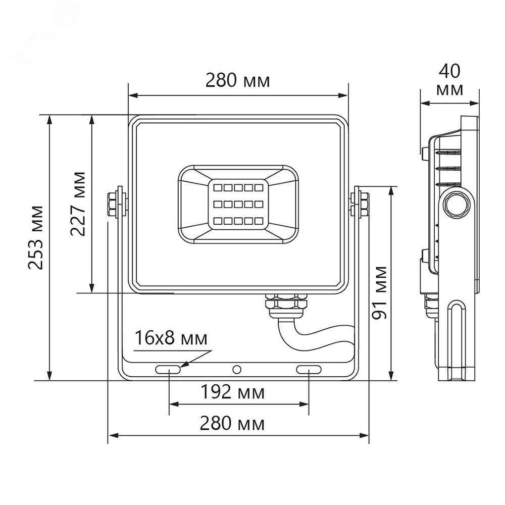 Прожектор светодиодный ДО-150w 4000К 14250Лм IP65 черный 48109 - Feron