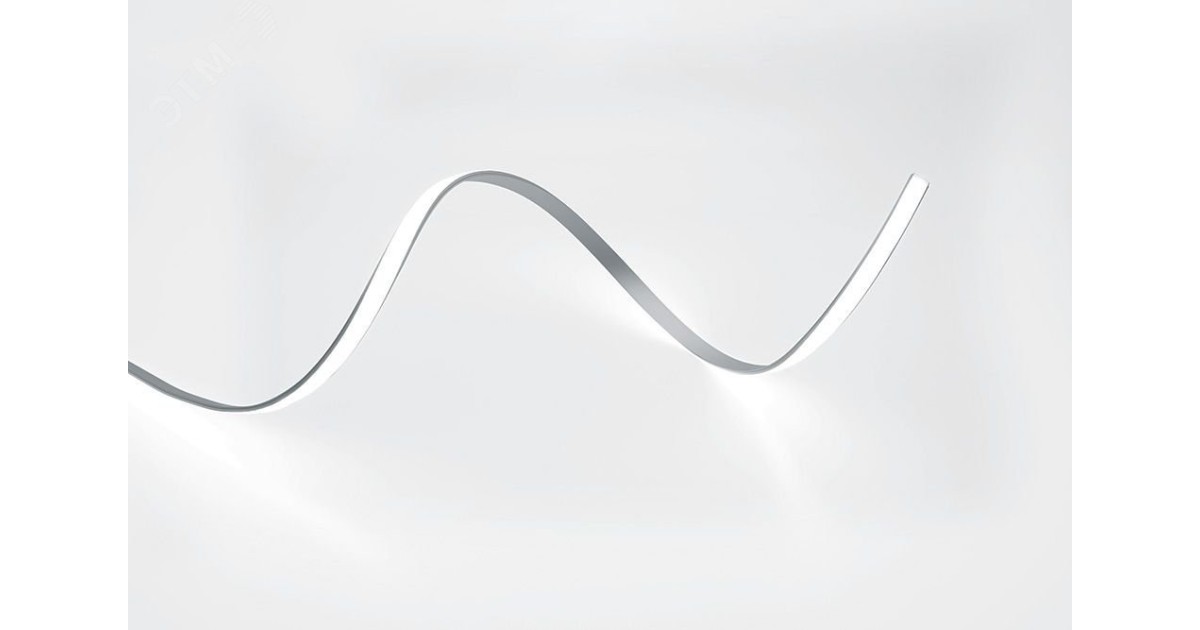 Купить Профиль накладной гибкий алюминиевый 2м серебро матовый экран 2 заглушки 4 крепежа для светодиодных лент Feron 10361 Feron оптом в Москве