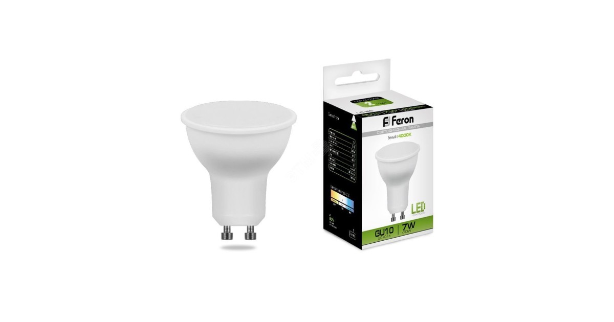 Купить Лампа светодиодная LED 7вт 230в GU10 белая 25290 Feron оптом в Москве