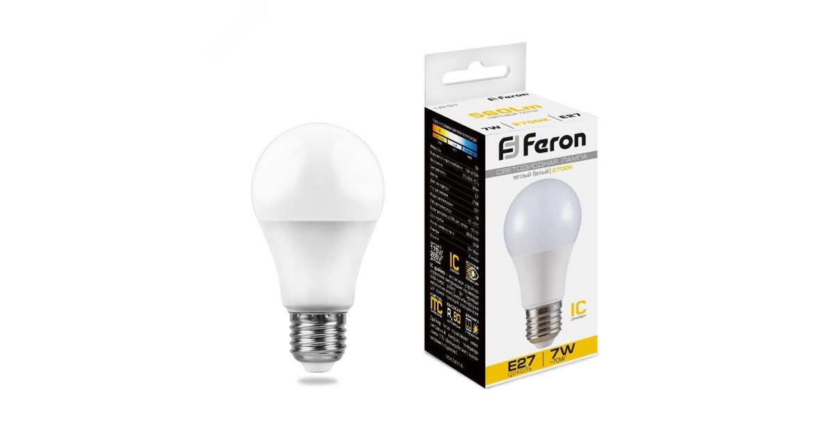 Купить Лампа светодиодная LED 7вт Е27 теплая 25444 Feron оптом в Москве