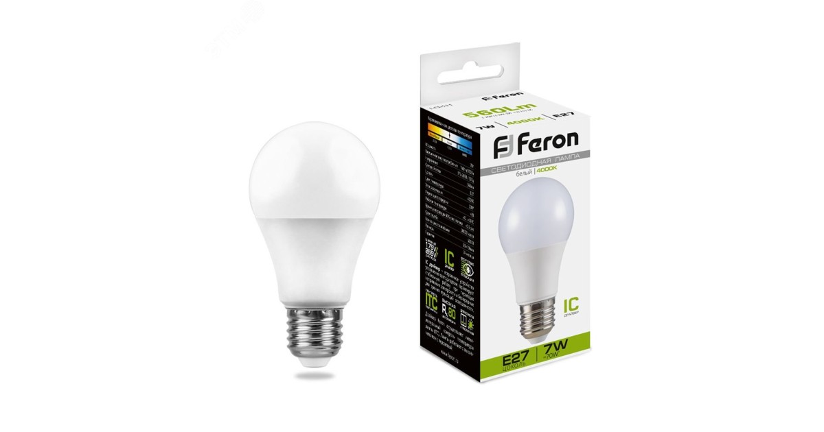 Купить Лампа светодиодная LED 7вт Е27 белая 25445 Feron оптом в Москве