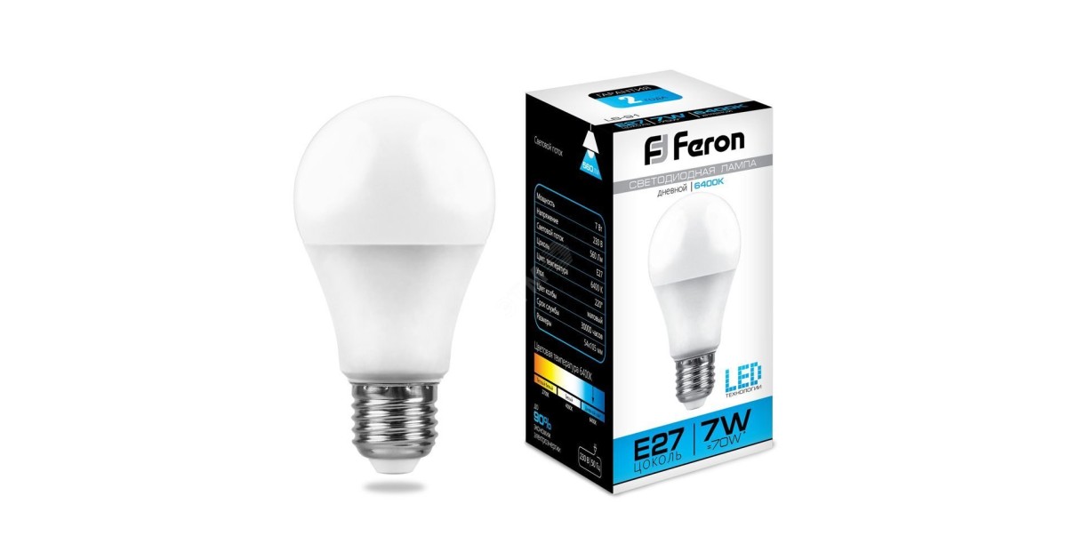 Купить Лампа светодиодная LED 7вт Е27 дневная 25446 Feron оптом в Москве