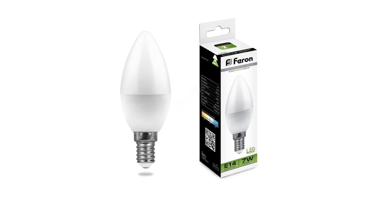 Купить Лампа светодиодная LED 7вт E14 белый матовая свеча 25476 Feron оптом в Москве
