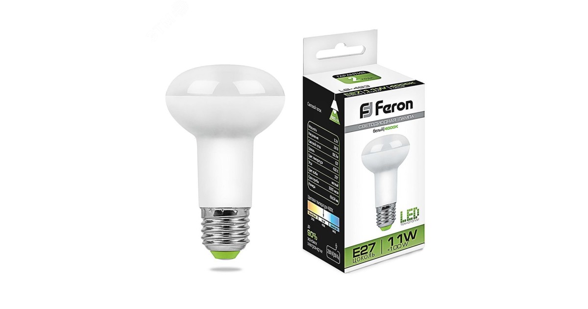 Купить Лампа светодиодная LED зеркальная 11вт Е27 R63 белый 25511 Feron оптом в Москве