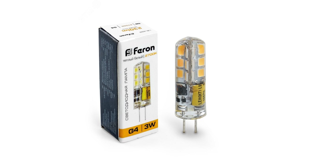 Купить Лампа светодиодная LED 3вт 12в G4 теплый капсульная 25531 Feron оптом в Москве