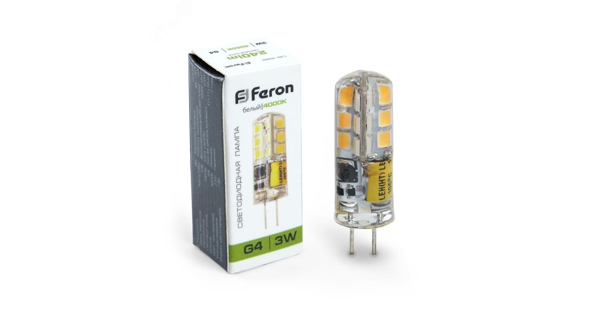 Купить Лампа светодиодная LED 3вт 12в G4 белый капсульная 25532 Feron оптом в Москве