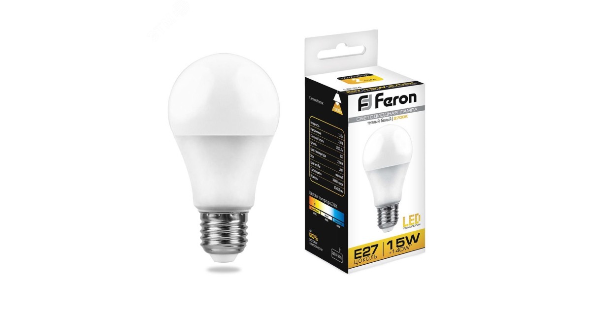 Купить Лампа светодиодная LED 15вт Е27 теплый 25628 Feron оптом в Москве