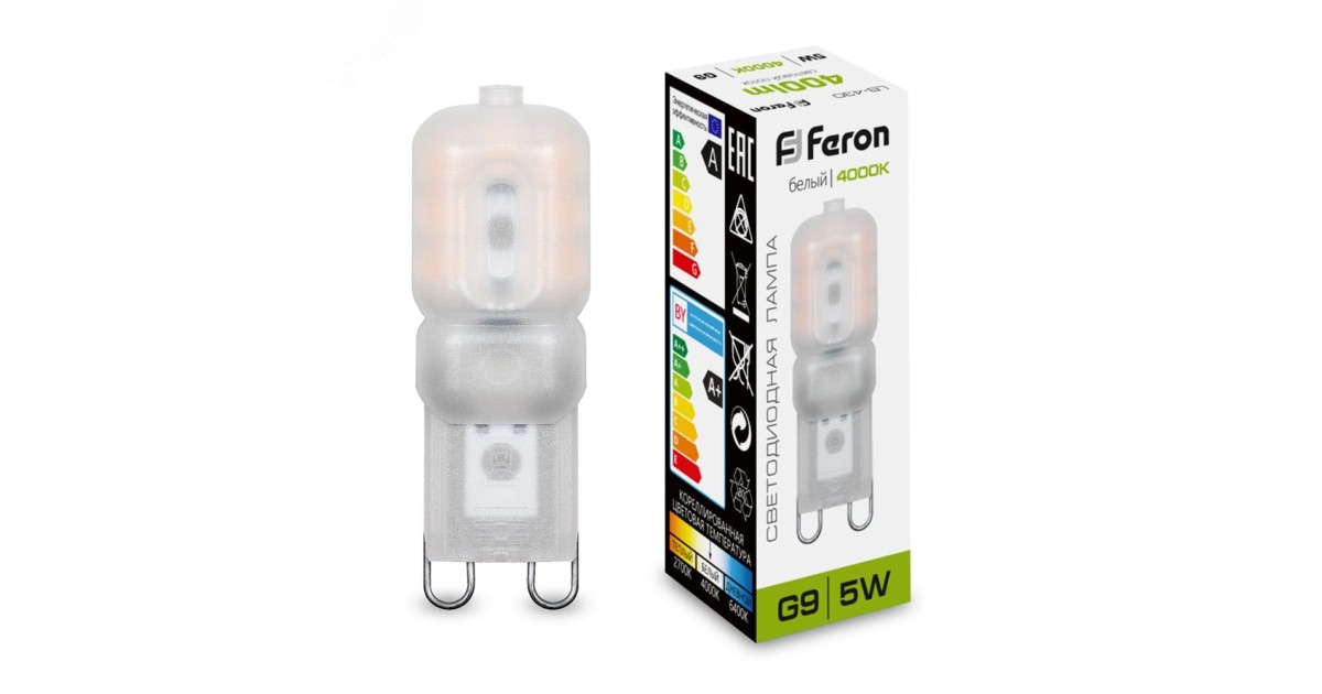 Купить Лампа светодиодная LED 5вт 230в G9 белый капсульная 25637 Feron оптом в Москве