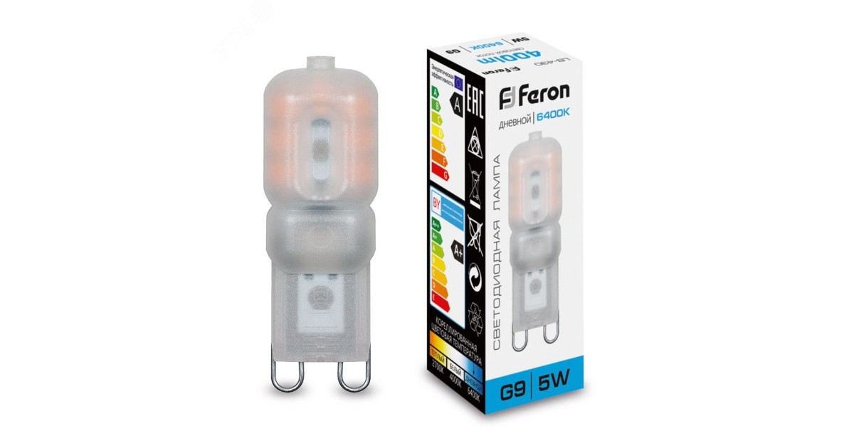 Купить Лампа светодиодная LED 5вт 230в G9 дневной капсульная 25638 Feron оптом в Москве