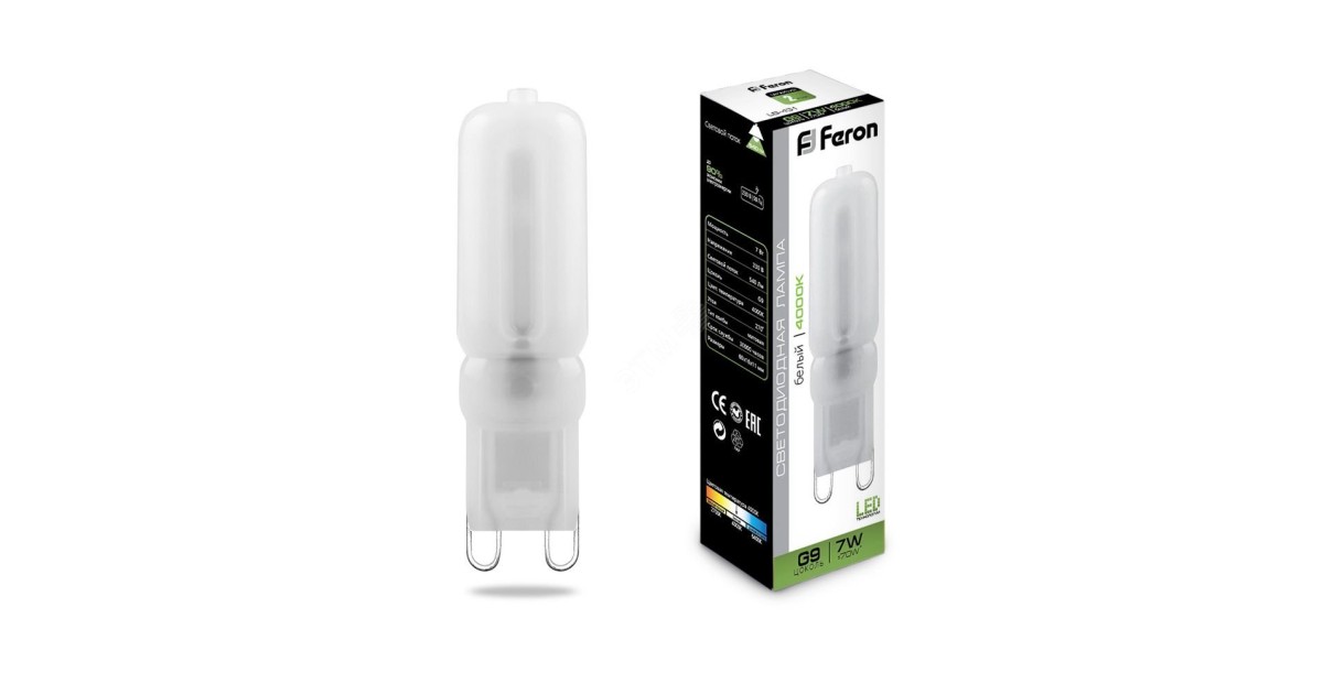 Купить Лампа светодиодная LED 7вт 230в G9 белый капсульная 25756 Feron оптом в Москве