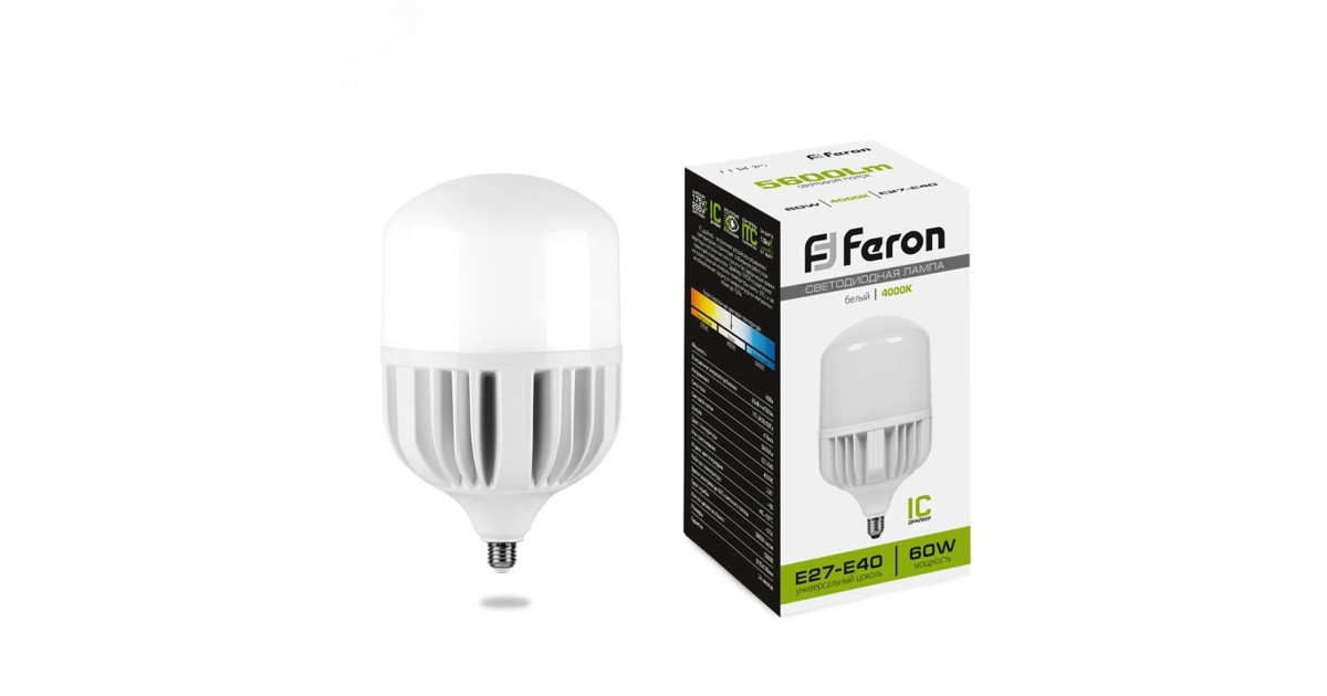 Купить Лампа светодиодная LED 60вт Е27/Е40 белый 25821 Feron оптом в Москве