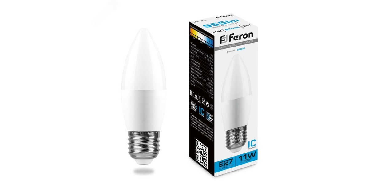 Купить Лампа светодиодная LED 11вт Е27 дневной матовая свеча 25945 Feron оптом в Москве