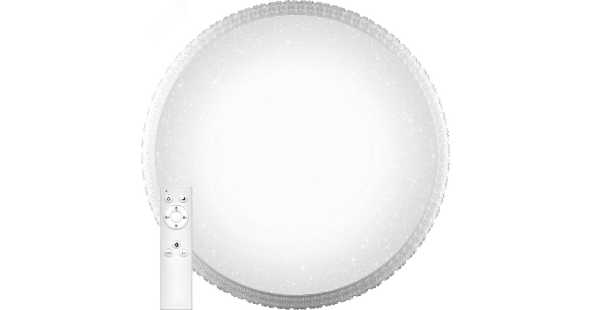 Купить Светильник светодиодный ДБО-36w круглый матовый с эффектом Звездного неба регулировкой цветовой температуры 3000-6500К светового потока max 2900Лм и режима освещенности с пультом управления и таймером выключения 29637 Feron оптом в Москве