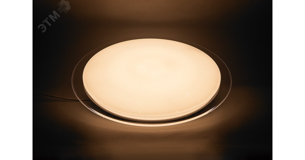 Купить Светильник светодиодный ДБО-100w круглый матовый с эффектом Звездного неба регулировкой цветовой температуры 3000-6500К светового потока max 8500Лм и режима освещенности с пультом управления и таймером выключения 29786 Feron оптом в Москве