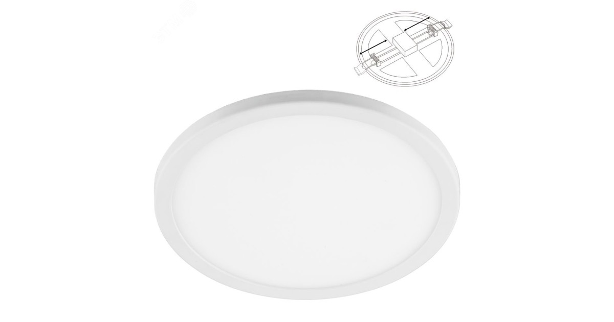 Купить Светильник светодиодный ДВО-9w 6400К 720Лм slim белый с регулируемым монтажным диаметром (до 100мм) 32545 Feron оптом в Москве