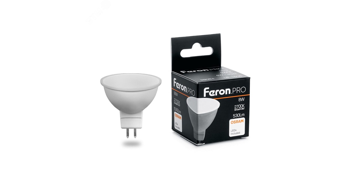 Купить Лампа светодиодная LED 8вт 230в GU5.3 теплый Feron.PRO 38089 Feron оптом в Москве