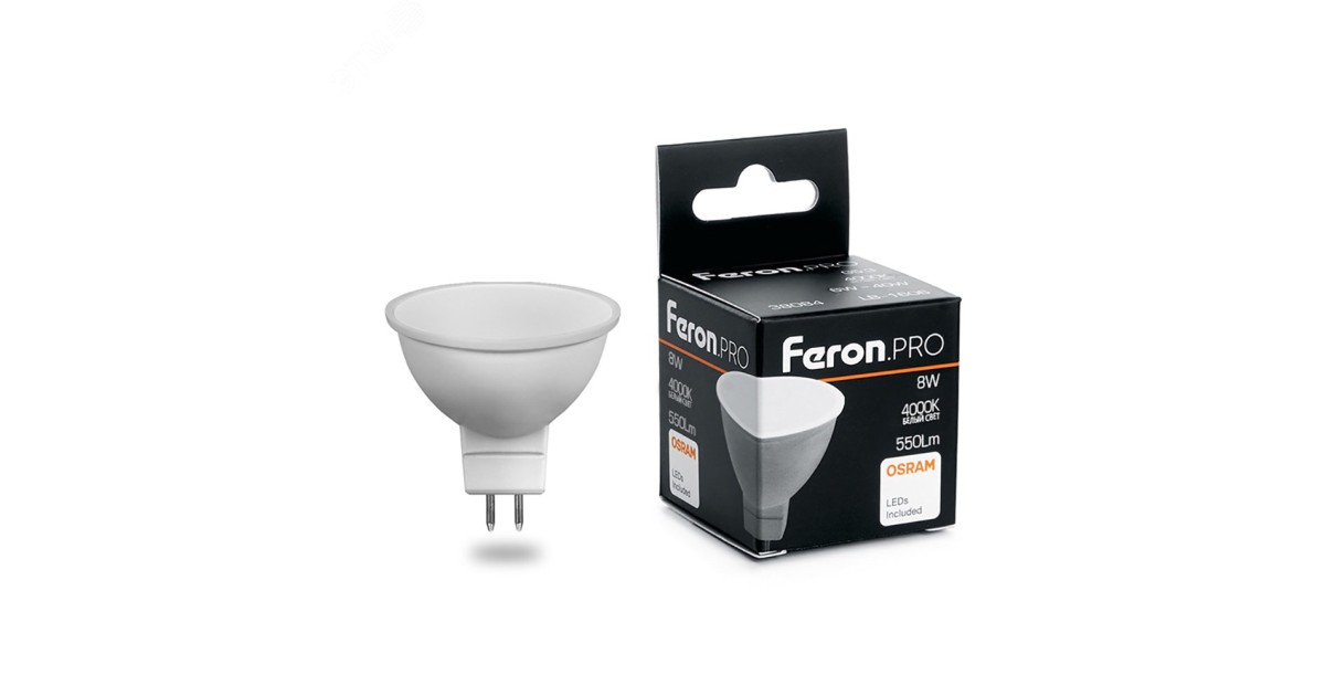 Купить Лампа светодиодная LED 8вт 230в GU5.3 белый Feron.PRO 38090 Feron оптом в Москве