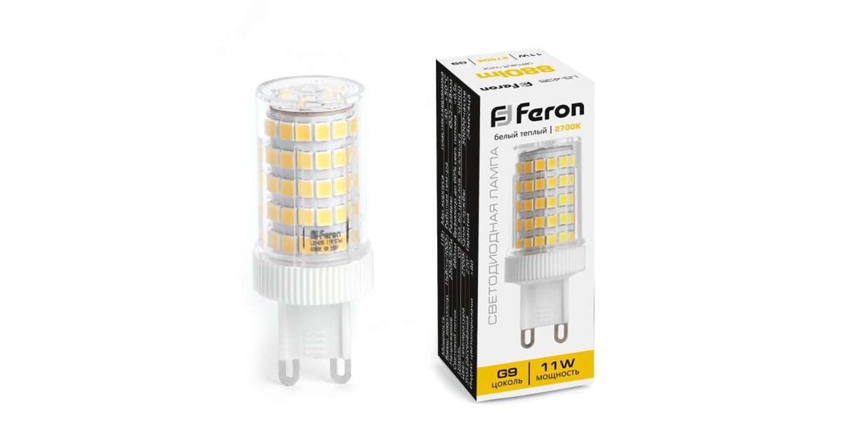 Купить Лампа светодиодная LED 11вт 230в G9 теплый капсульная 38149 Feron оптом в Москве