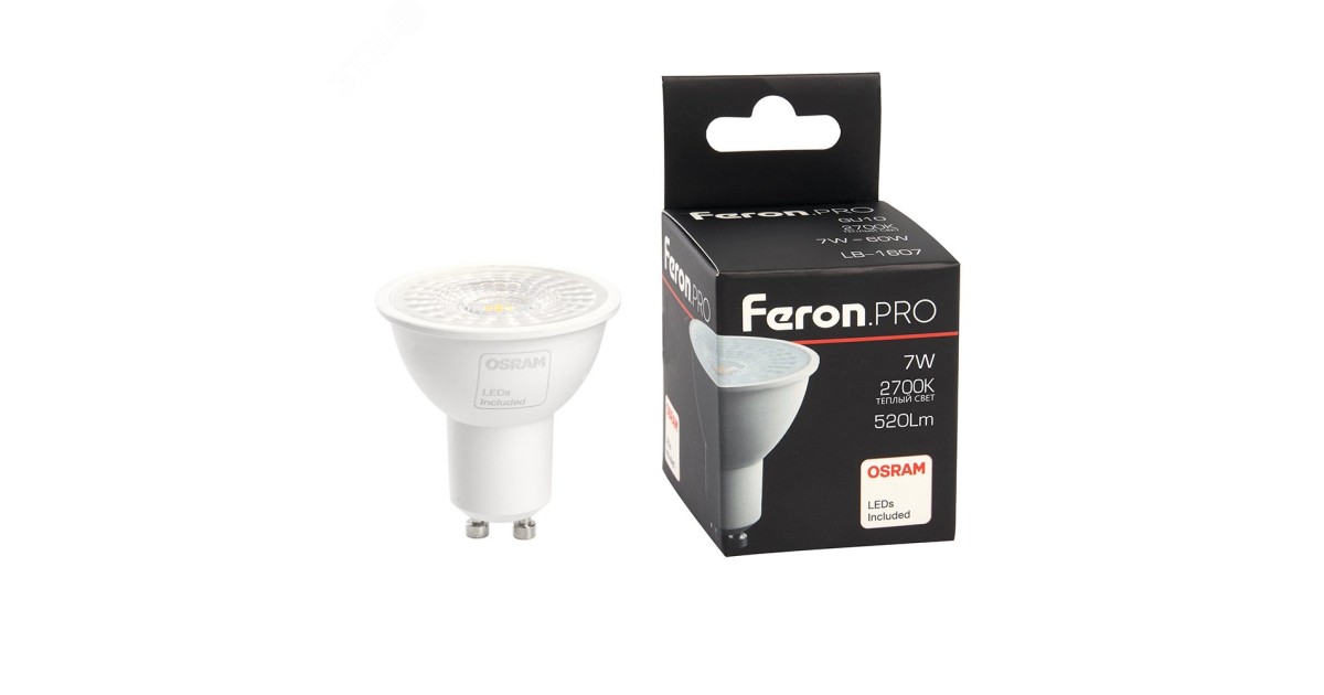 Купить Лампа светодиодная LED 7вт 230в GU10 теплый с линзой 38 гр. Feron.PRO 38176 Feron оптом в Москве