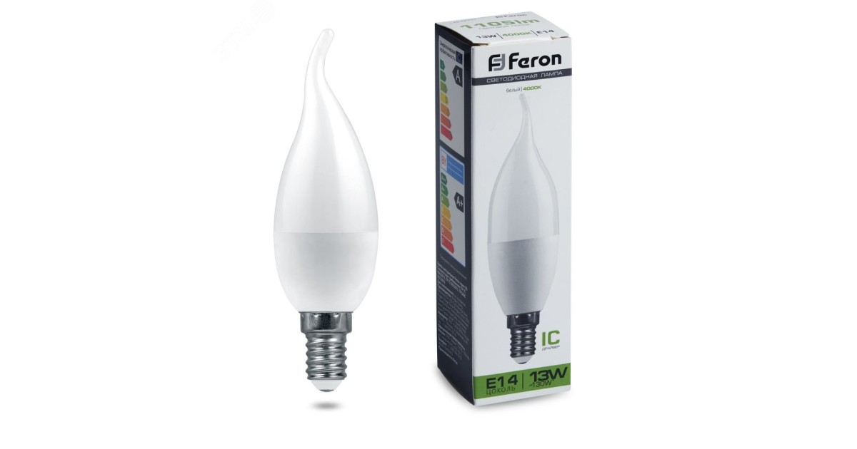 Купить Лампа светодиодная LED 13вт Е14 белый матовая свеча на ветру 38113 Feron оптом в Москве