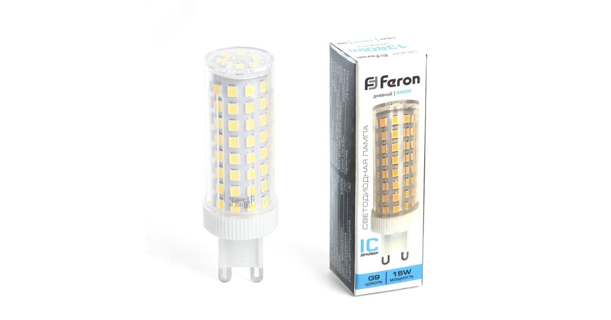 Купить Лампа светодиодная LED 15вт 230в G9 дневной капсульная 38214 Feron оптом в Москве