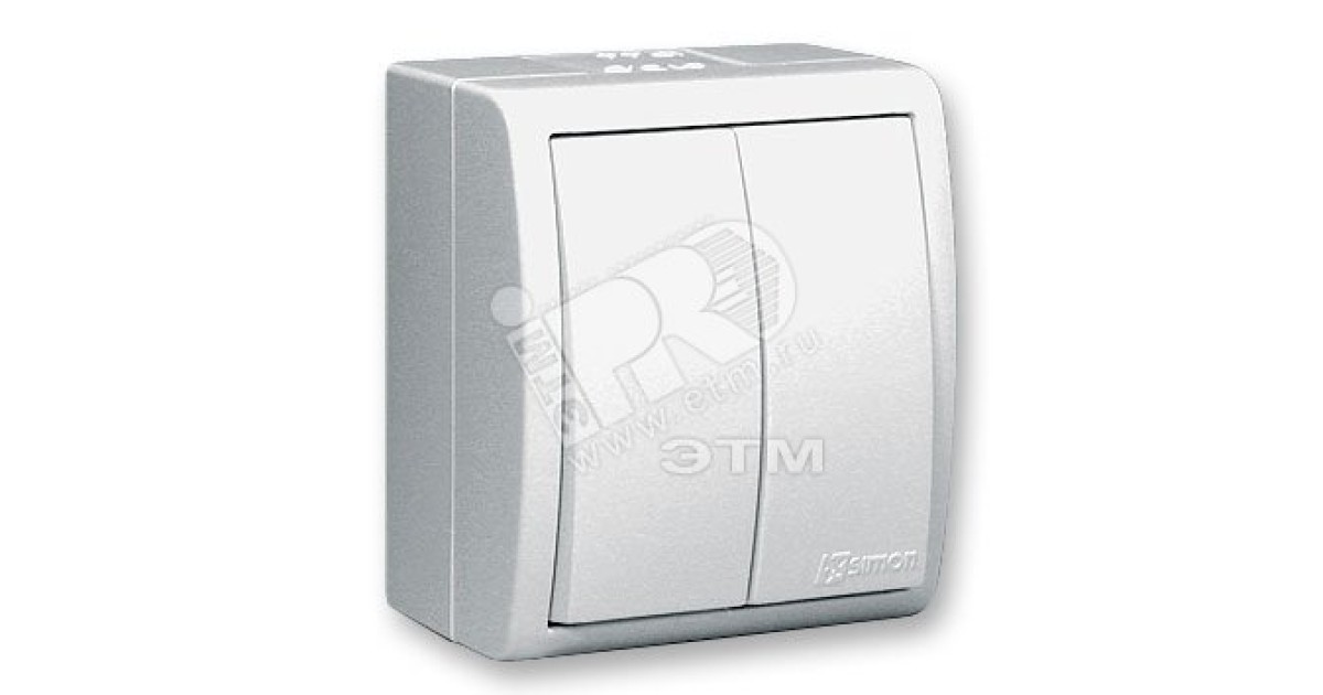 Купить Выключатель 2-кл. ОП Simon 15 Aqua 10А IP54 с подсветкой винтов. зажим бел. Simon 1594399-030 Simon оптом в Москве