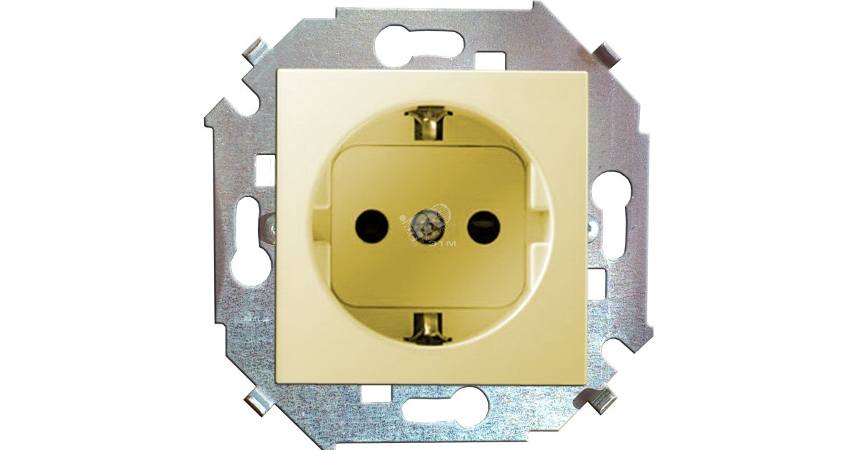 Купить Розетка 1-м СП 15 16А IP20 250В с заземл. винтов. клеммы механизм сл. кость 1591432-031 Simon оптом в Москве