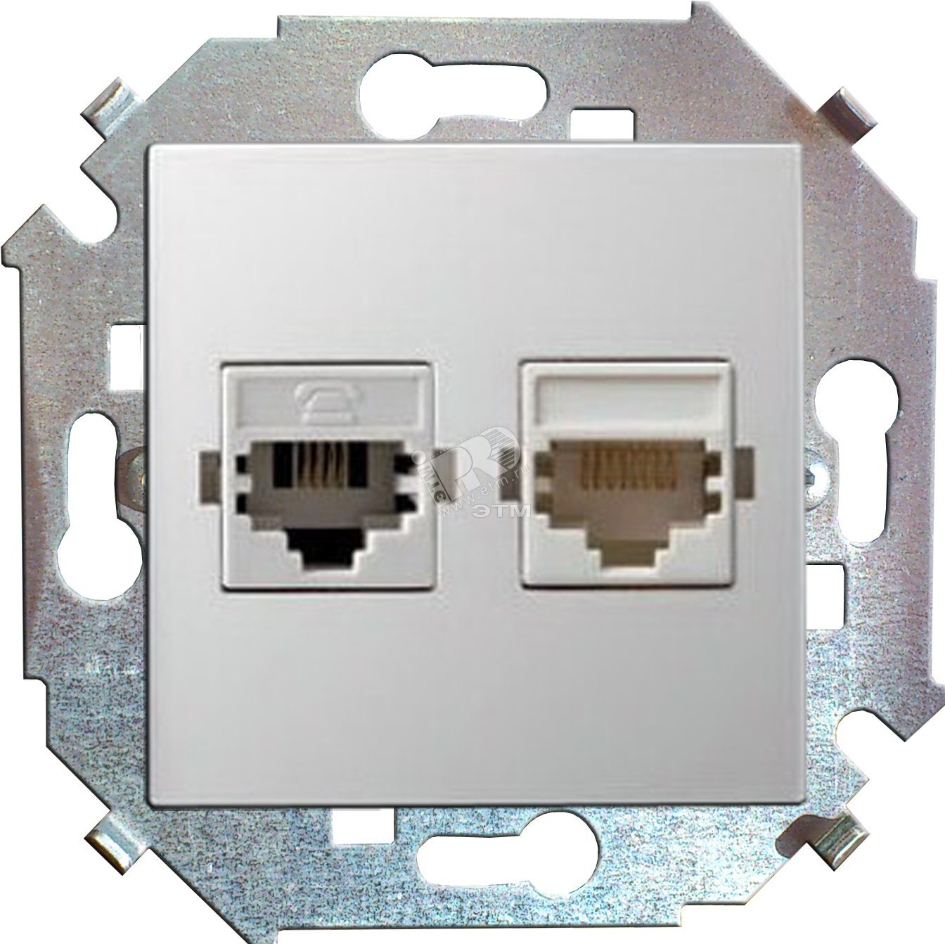 Розетка компьютерная 2-м СП 15 RJ45 кат.5E Systimax механизм бел. 1591593-030 - Simon