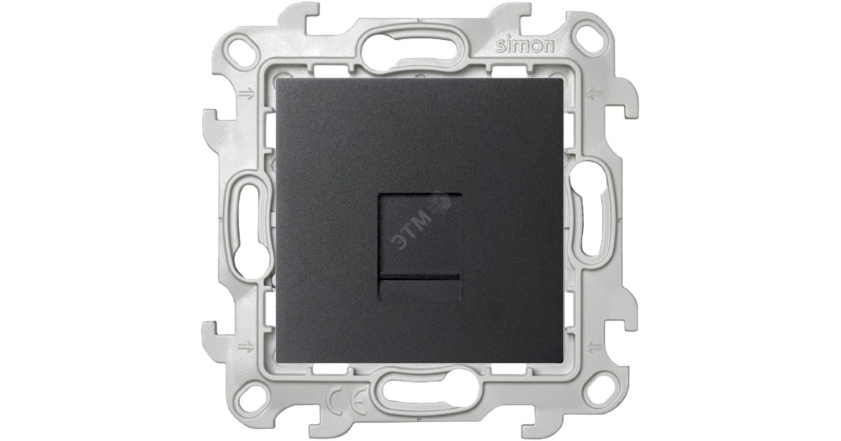 Купить Розетка компьютерная СП 24 RJ45 кат.5E UTP IP20 механизм графит 2410598-038 Simon оптом в Москве