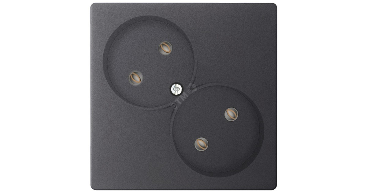 Купить Розетка 2-м СП 24 16А IP20 2х2P без защ. шторок механизм графит 2450457-038 Simon оптом в Москве