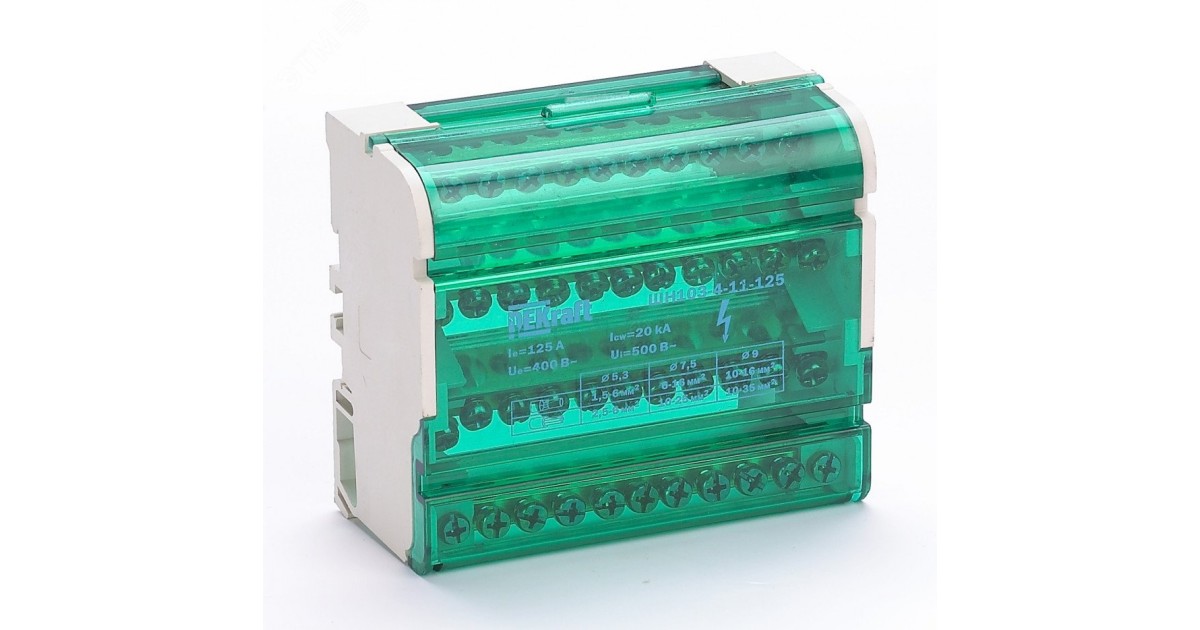 Купить Кросс-модуль ШН-103 на DIN-рейку 4х11 групп 125А 32018DEK DEKraft оптом в Москве