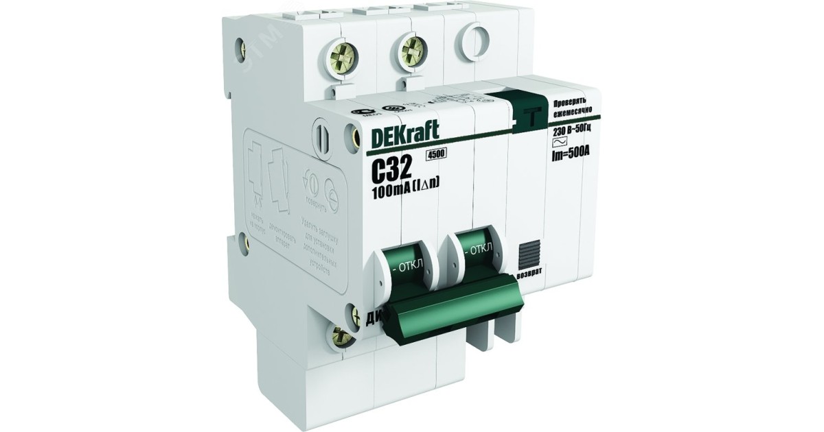 Купить АВДТ 1P+N 6А 30мА тип AC х-ка C ДИФ-101 4,5кА C2 15155DEK DEKraft оптом в Москве