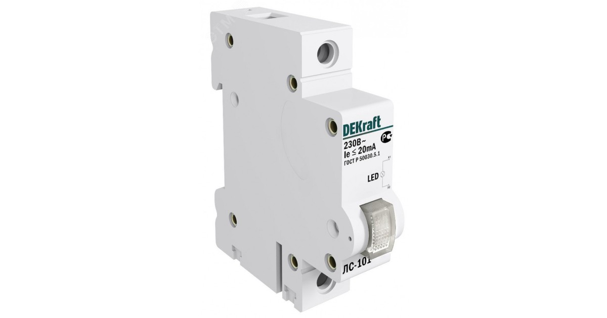 Купить Лампа сигнальная DIN 1п белая LED ЛС-101 220В 18010DEK DEKraft оптом в Москве