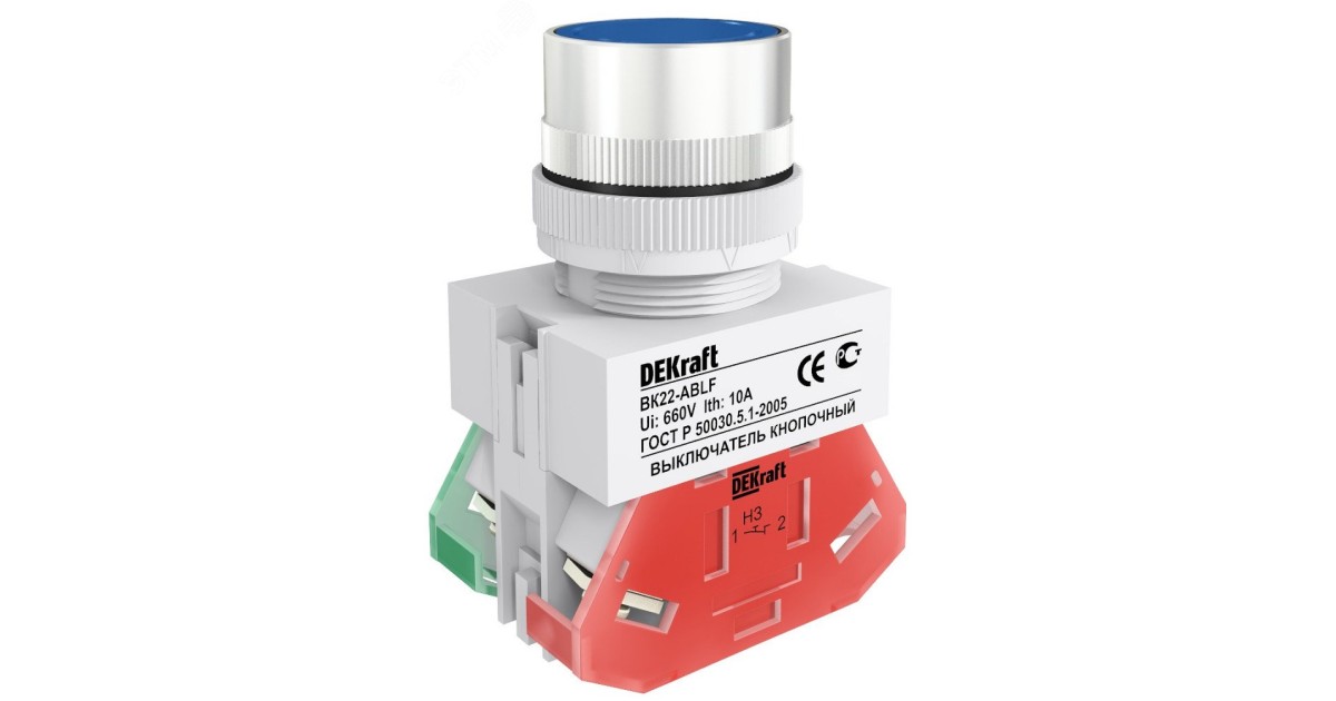 Купить Кнопка ABLF 22мм синяя 220В ВK-22 25016DEK DEKraft оптом в Москве